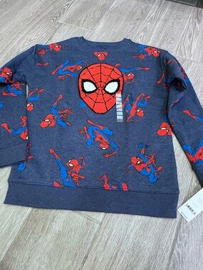 Marvel Navy Blue & Red Spider-Man Allover Graphic Sweatshirt